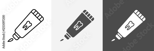 Tooth Paste Icon set vector art