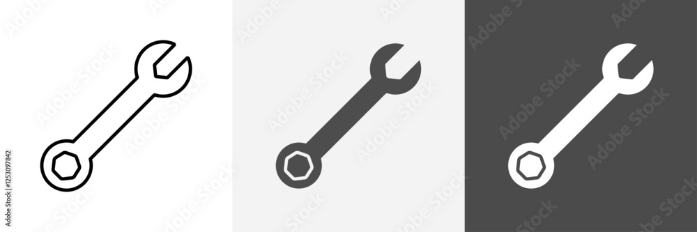 Wrench icon set vector art Wrench icon set vector art