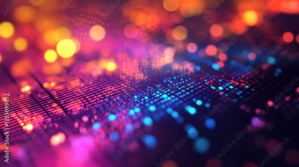 Abstract Digital Art: Vibrant Lights and Pixels Abstract Digital Art: Vibrant Lights and Pixels