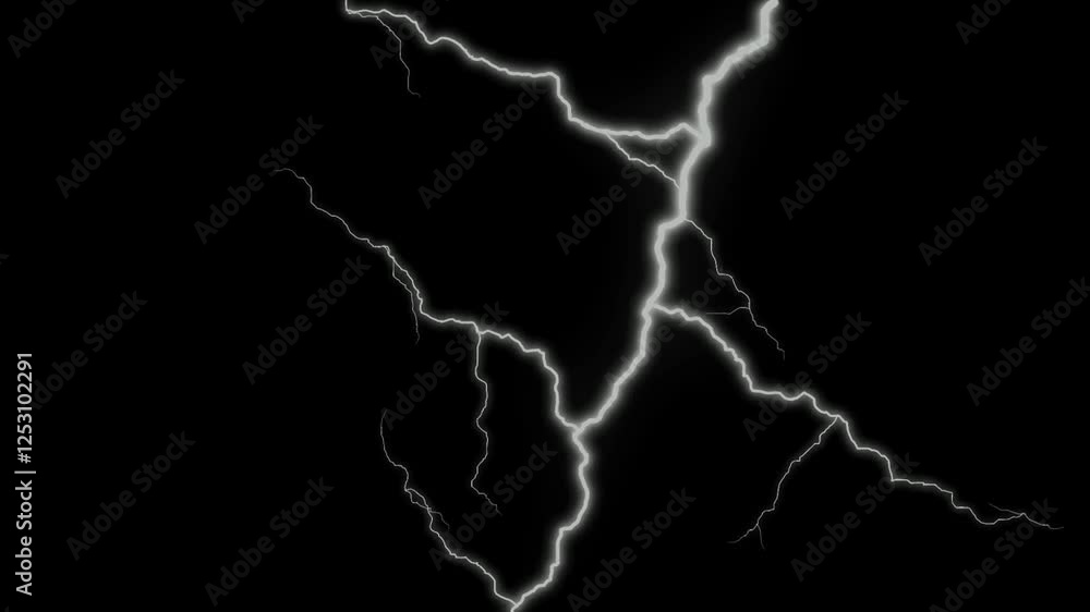Lightning light on black background isolated. blue light force effect ...