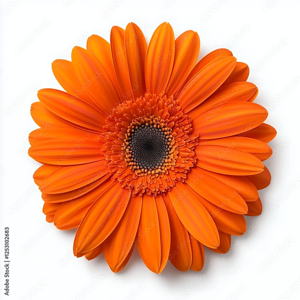 Orange Gerbera Daisy Isolated On White Background Orange Gerbera Daisy Isolated On White Background