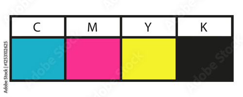 CMYK information bar isolated on white background
