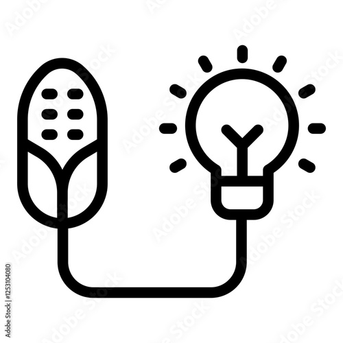 Biomass energy icon. Vector line icon