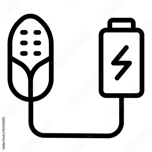 Biomass energy icon. Vector line icon