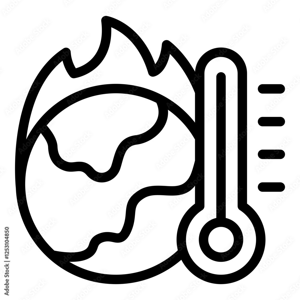 Increase temperature icon. Vector line icon Increase temperature icon. Vector line icon