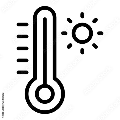Hot temperature icon. Vector line icon