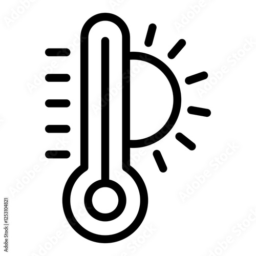 Hot temperature icon. Vector line icon