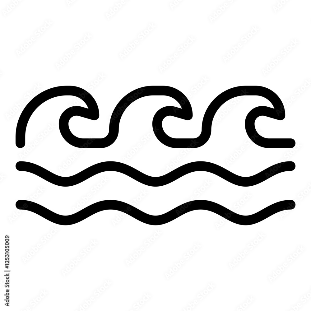 Fototapeta premium Ocean current icon. Vector line icon