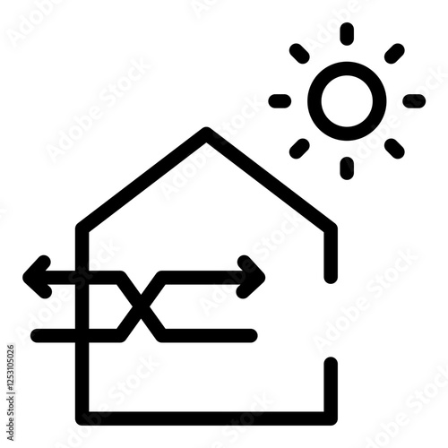 Passive house icon. Vector line icon