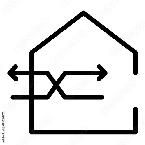 Passive house icon. Vector line icon