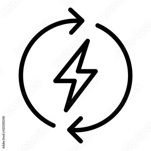 Renewable energy icon. Vector line icon