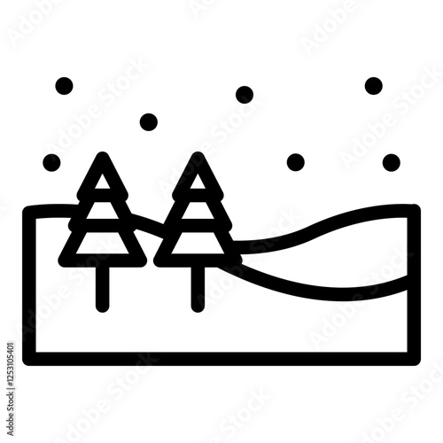 Subarctic climate icon. Vector line icon
