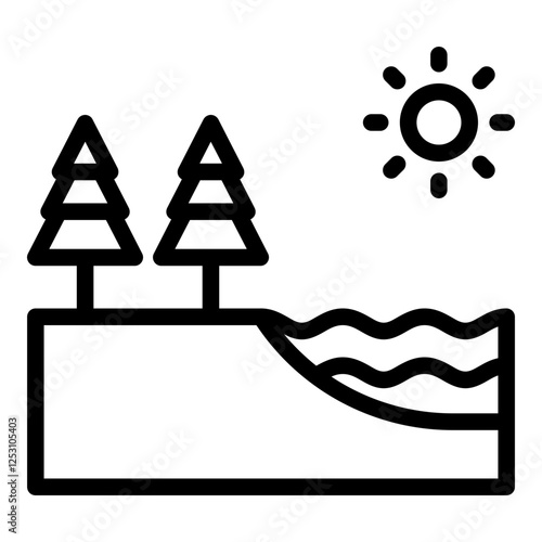 Temperate climate icon. Vector line icon