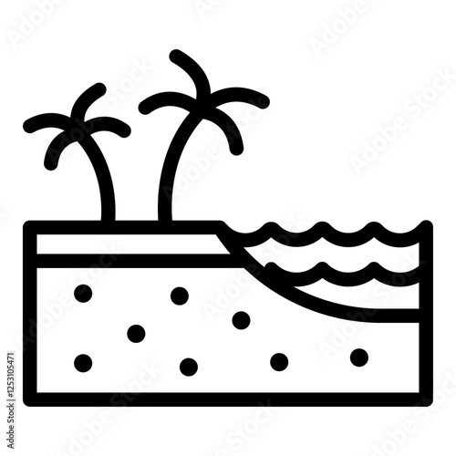 Tropical climate icon. Vector line icon