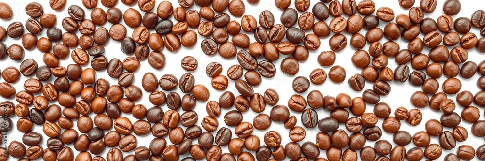 Roasted Coffee Beans Background on White for Product or Food Presentation Roasted Coffee Beans Background on White for Product or Food Presentation