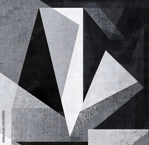 Abstract illustration with a monochromatic color scheme, emphasizing texture and form