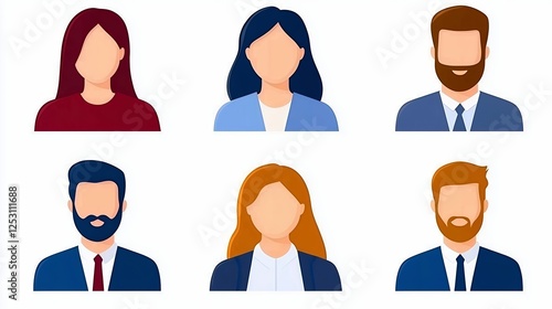 Wallpaper Mural Pixelated Business People Avatars On White Background Torontodigital.ca