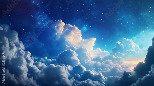 Cinematic shot of planet earth globe clouds and space background. photo