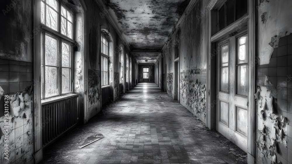 An abandoned asylum at the edge of a cliff, where broken windows reveal dark, empty rooms, and the wind howls through the corridors like a tortured soul. An abandoned asylum at the edge of a cliff, where broken windows reveal dark, empty rooms, and the wind howls through the corridors like a tortured soul.