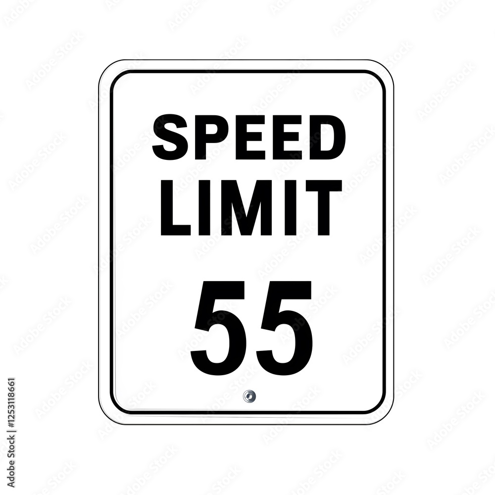 Professional Speed Limit Traffic Sign Decal with Standard Highway Regulation Design, Rectangular Warning Symbol for Road Safety and Vehicle Control Professional Speed Limit Traffic Sign Decal with Standard Highway Regulation Design, Rectangular Warning Symbol for Road Safety and Vehicle Control