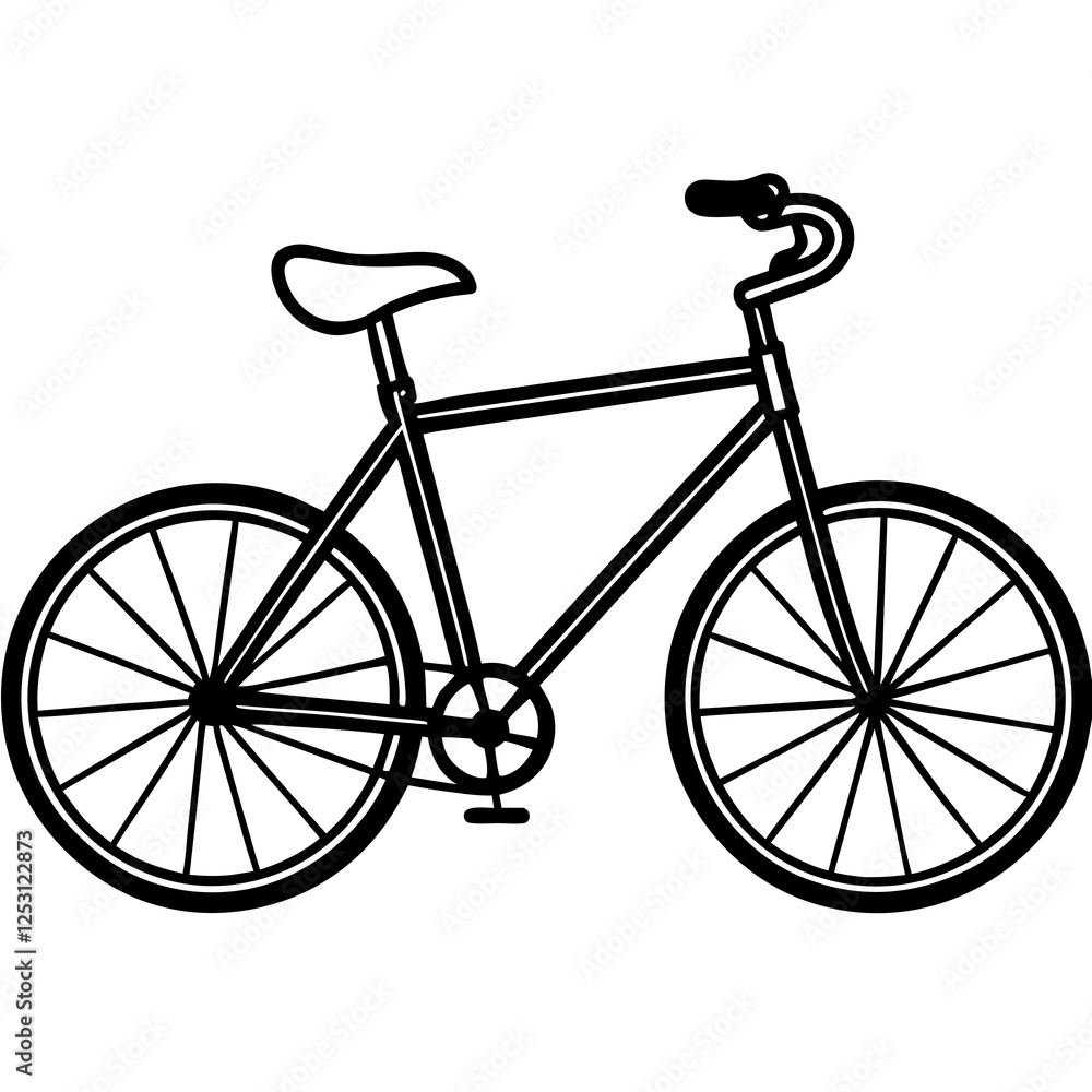 Detailed Bicycle Blueprints in Line Art Detailed Bicycle Blueprints in Line Art