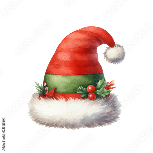 santa claus hat on white background isolated on white background