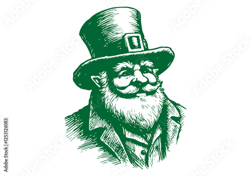Leprechaun hand drawn sketch vector-