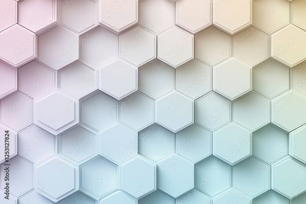 Elegant seamless pattern of overlapping hexagons in pastel gradient shades suitable for modern design projects Elegant seamless pattern of overlapping hexagons in pastel gradient shades suitable for modern design projects