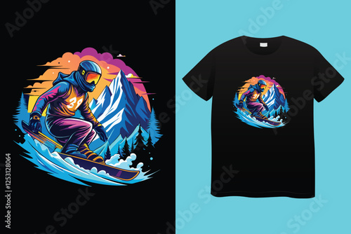 Ski winter sport vintage typography t shirt design with glasses and skier silhouette	