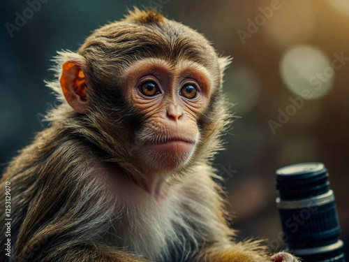 Cute monkey illustration.