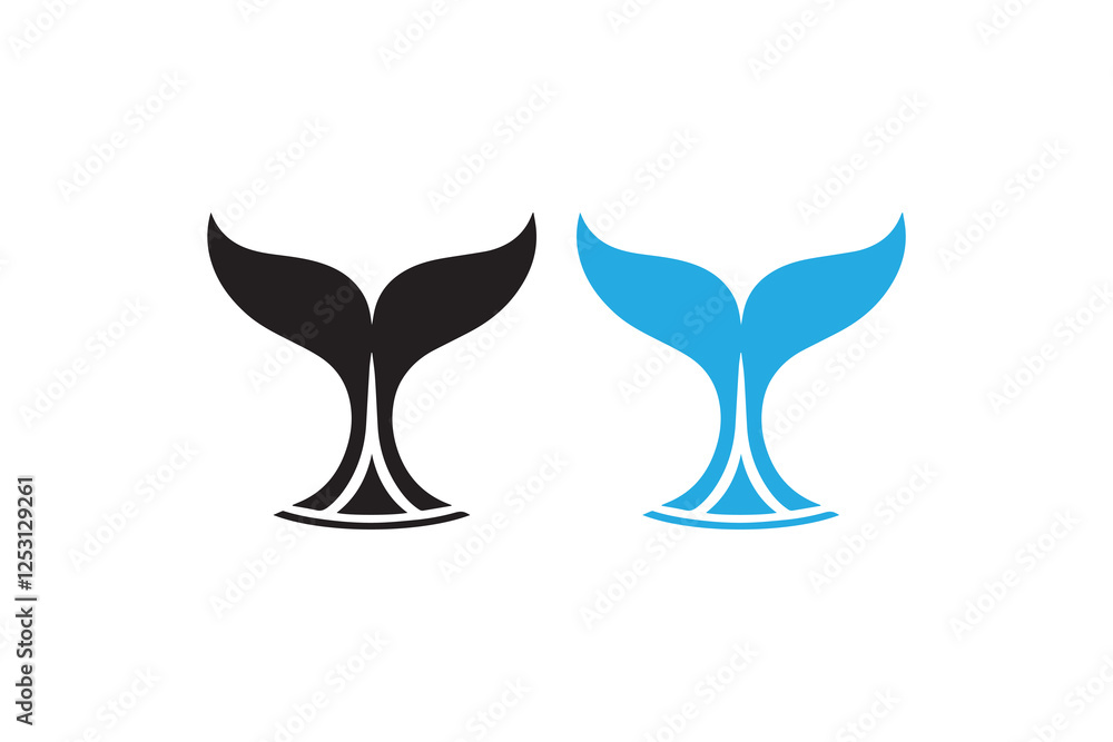 whale tale icon vector silhouette isolated in white background whale tale icon vector silhouette isolated in white background