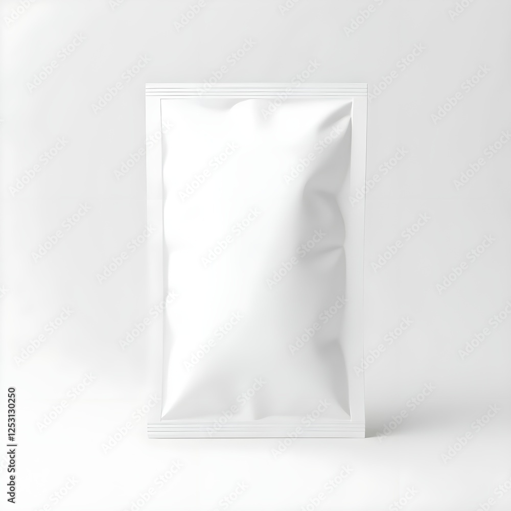 Versatile White Pouch with Sealed Edges on Neutral Background Versatile White Pouch with Sealed Edges on Neutral Background