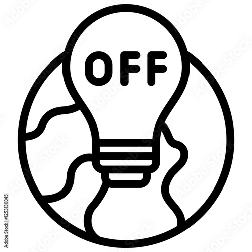 earth hour with electric off icon