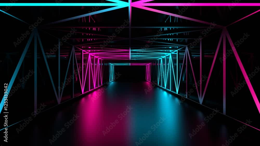 Cyan and Pink Gridded Mirror Corridor Background VJ Loop in 4K Cyan and Pink Gridded Mirror Corridor Background VJ Loop in 4K