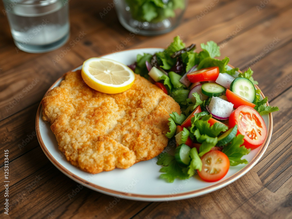 Schnitzel with pan-fried breaded meat Schnitzel with pan-fried breaded meat