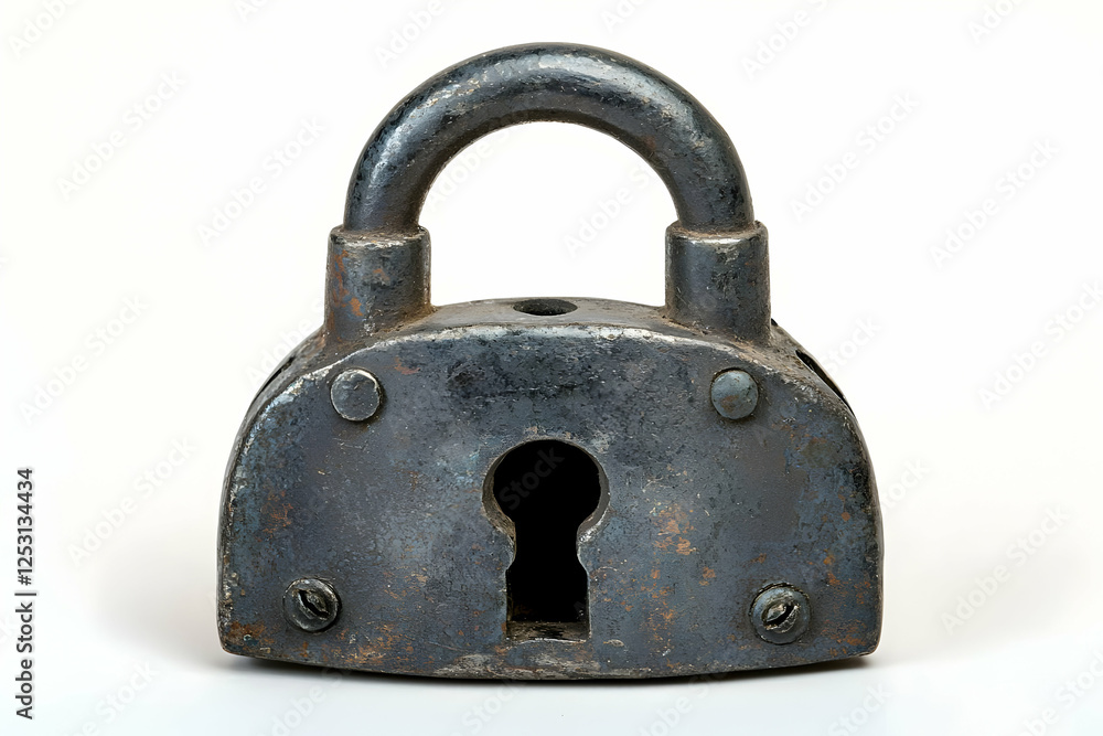 Old Padlock Security Metal Safety White Background Old Padlock Security Metal Safety White Background