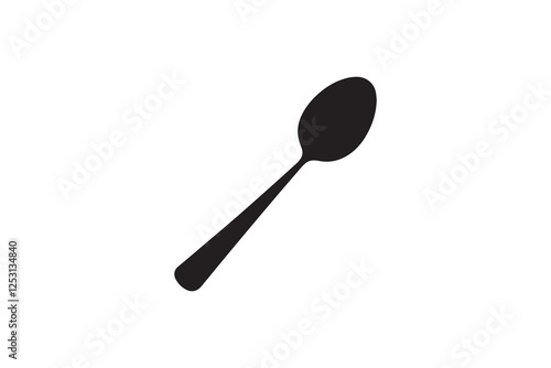 Kitchen spoon icon vector silhouette isolated in white background
