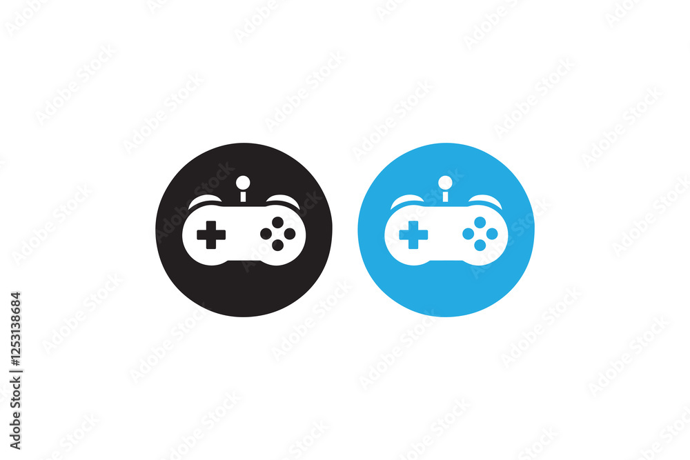 Fototapeta premium gaming joystick controller icon vector silhouette isolated in white background