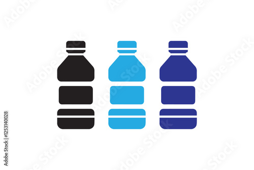 water bottle icon vector silhouette isolated in white background