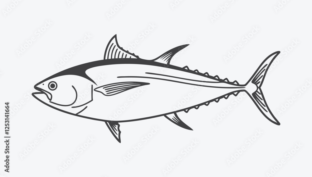 Majestic Tuna Silhouette Vector Art for Design and Creativity Majestic Tuna Silhouette Vector Art for Design and Creativity