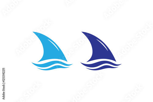 shark fin icon vector silhouette isolated in white background
