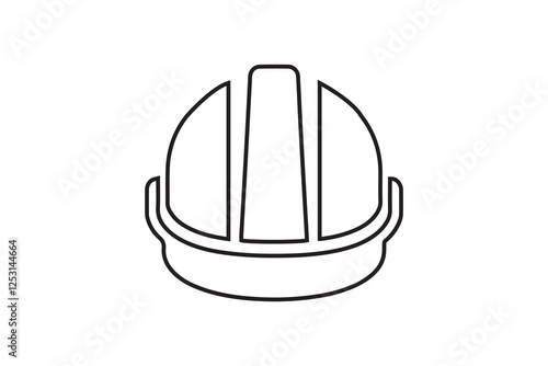 construction worker safety helmet icon vector silhouette isolated in white background