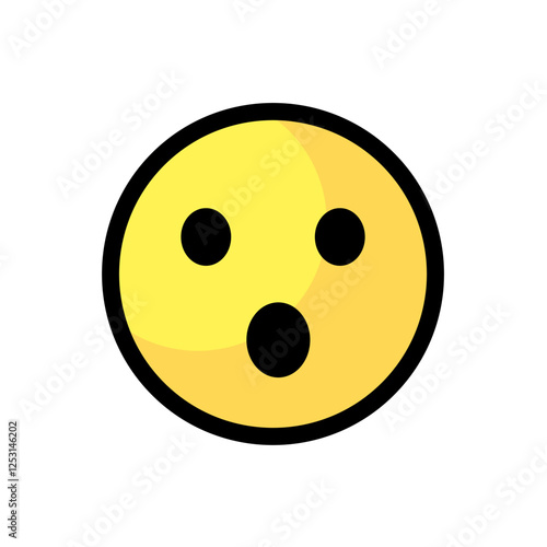 surprised, astonished - vector icon, emoticon