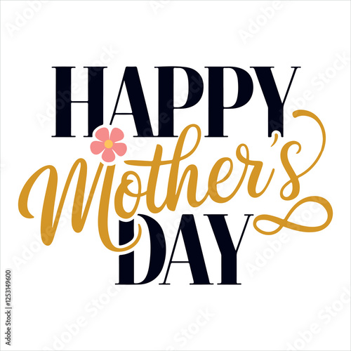 Happy Mother's Day Modern Unique Design Vector Art Illustration