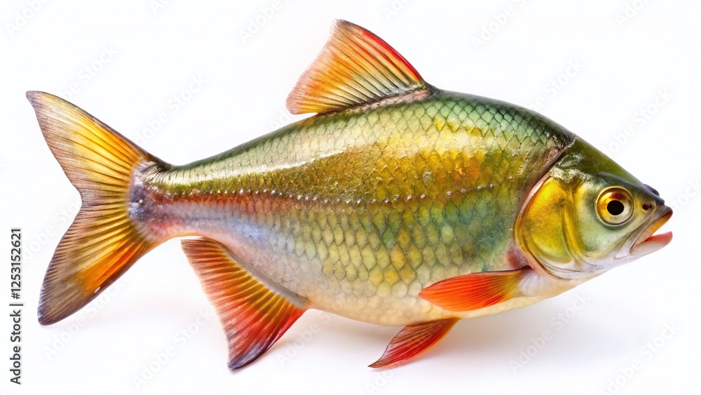 Fresh Bhetki Fish Isolated on White Background - High-Resolution Stock Photo Fresh Bhetki Fish Isolated on White Background - High-Resolution Stock Photo