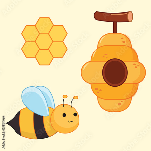 bee and honeycomb illustration