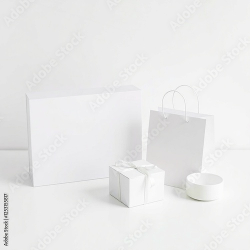 white shopping bag on white