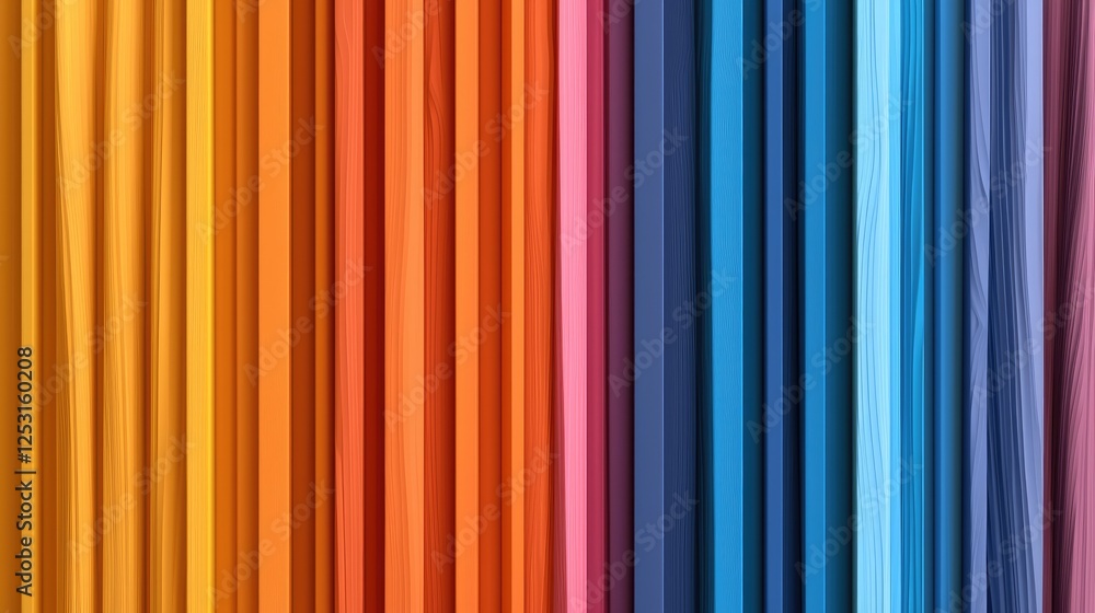Obraz premium Colorful pencils arranged vertically, vibrant background