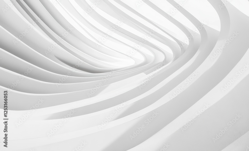 Abstract geometric white paper texture with folded and crumpled 3D shapes