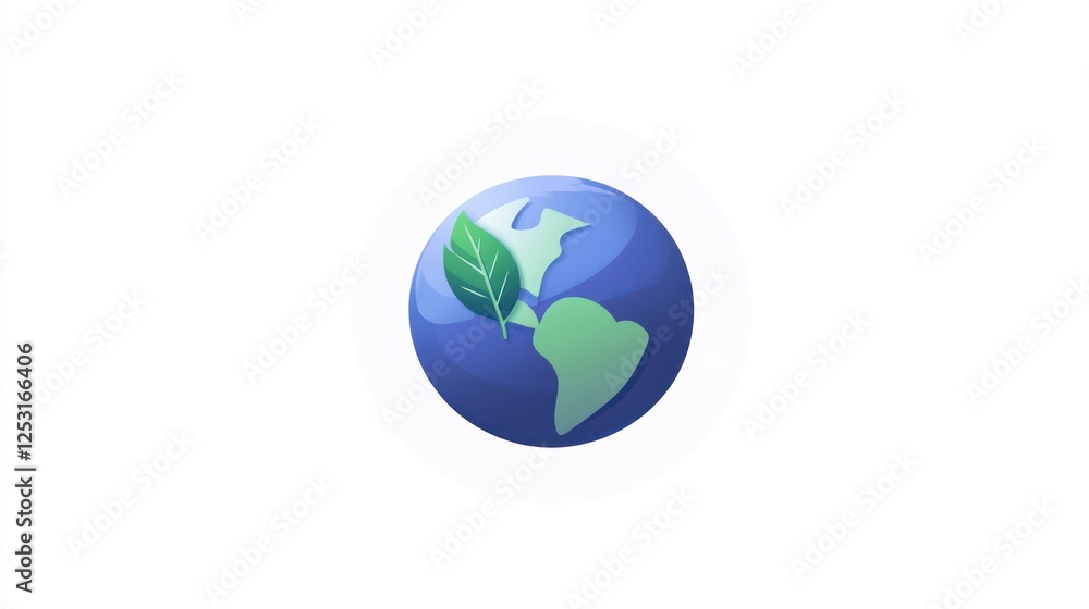 Earth icon with leaf, eco-friendly graphic Earth icon with leaf, eco-friendly graphic